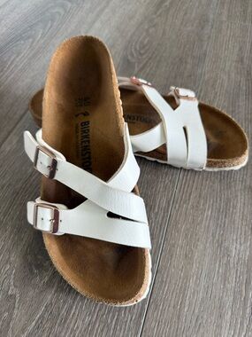 Birkenstock Franca Nubuck Leather Sandal White size 40 9/9.5